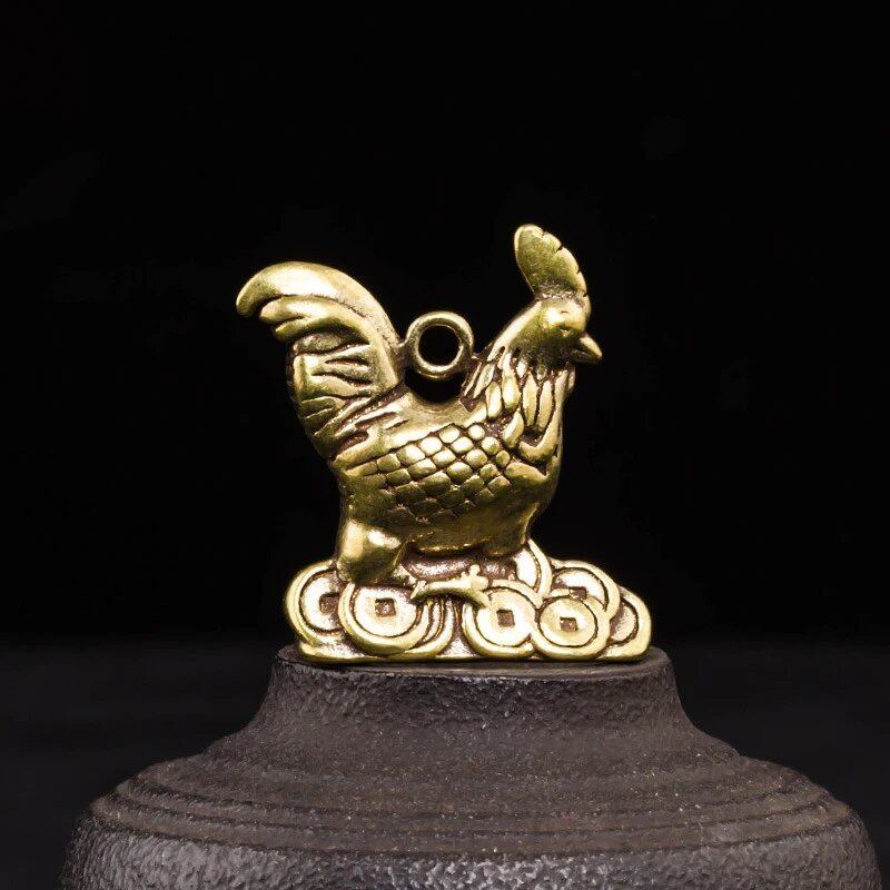 Set of 12 Brass Zodiac Tiger, Dragon, Rat, and Horse Miniature Figurines for DIY Animals, Fairies, Home Decor, Parallel Import