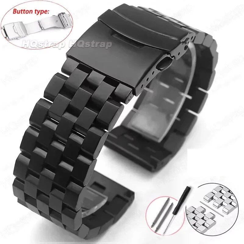 High-quality, full-solid stainless steel watch band, available in sizes 18mm, 20mm, 22mm, 24mm, and 26mm. Includes flat interface, includes tools, and is a metal watch band. Band Color: mm. Parallel import.