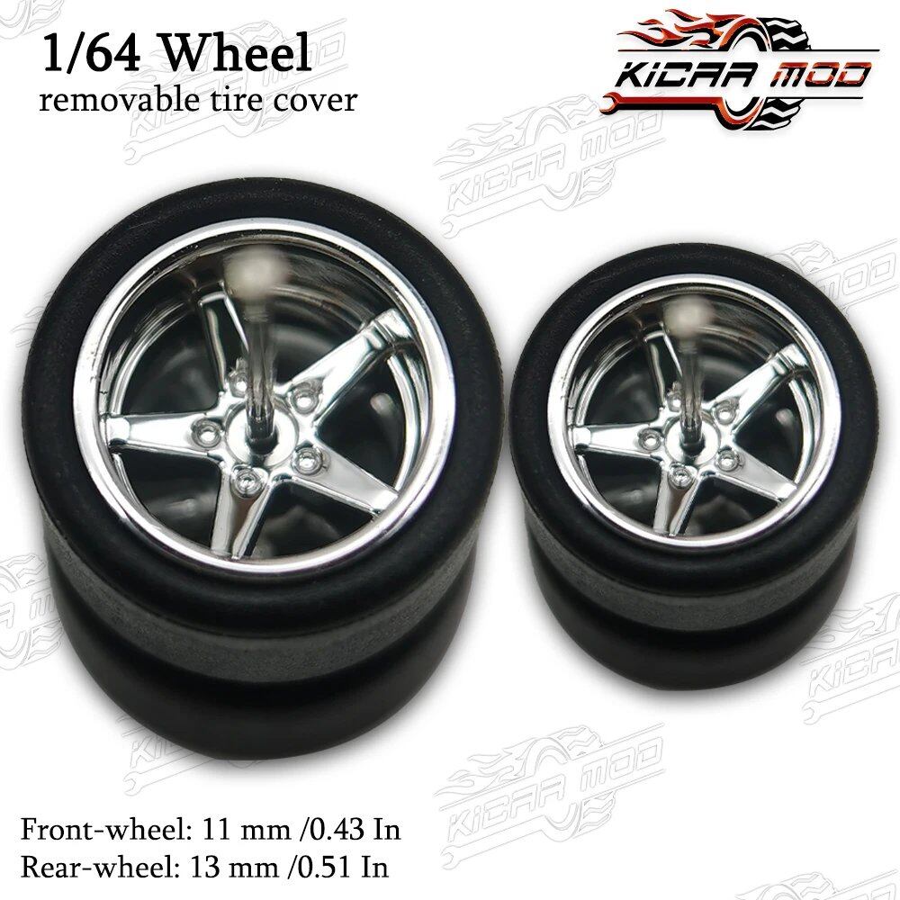 1/64 Scale RLC Premium Slick Tires for Hot Wheels RLC Muscle Car Advan GT Model Car Modification Parts D:11mm+13mm (1 Set) Color Parallel Import