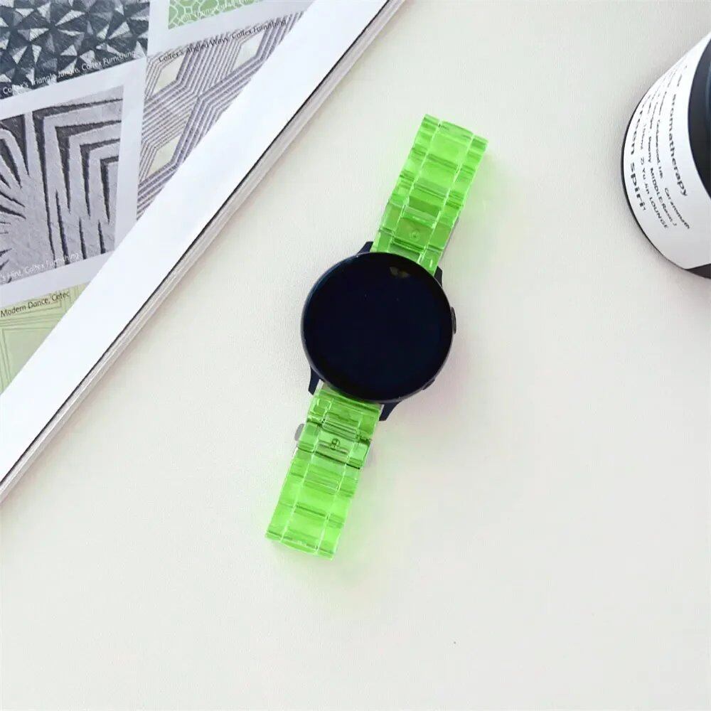20mm/22mm Clear Glacial Link Bracelet Strap for Samsung Galaxy Watch 6/5/Pro/4/Classic/Active 2, Compatible with Huawei GT2/2e/3/Pro/4, Band Color: Watch Band, Parallel Import