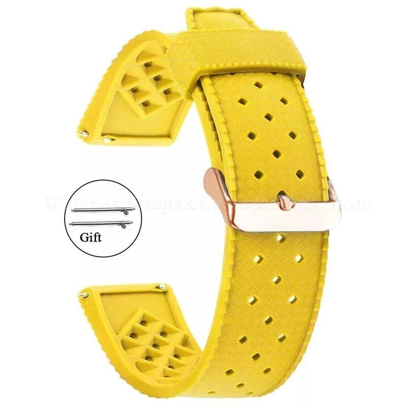Premium-grade Tropic Silicone Watch Strap, 20mm, 22mm, Seiko, Oris, Omega, Quick Release, Diving, Waterproof, Rubber Bracelet, Band Color: mm, Parallel Import