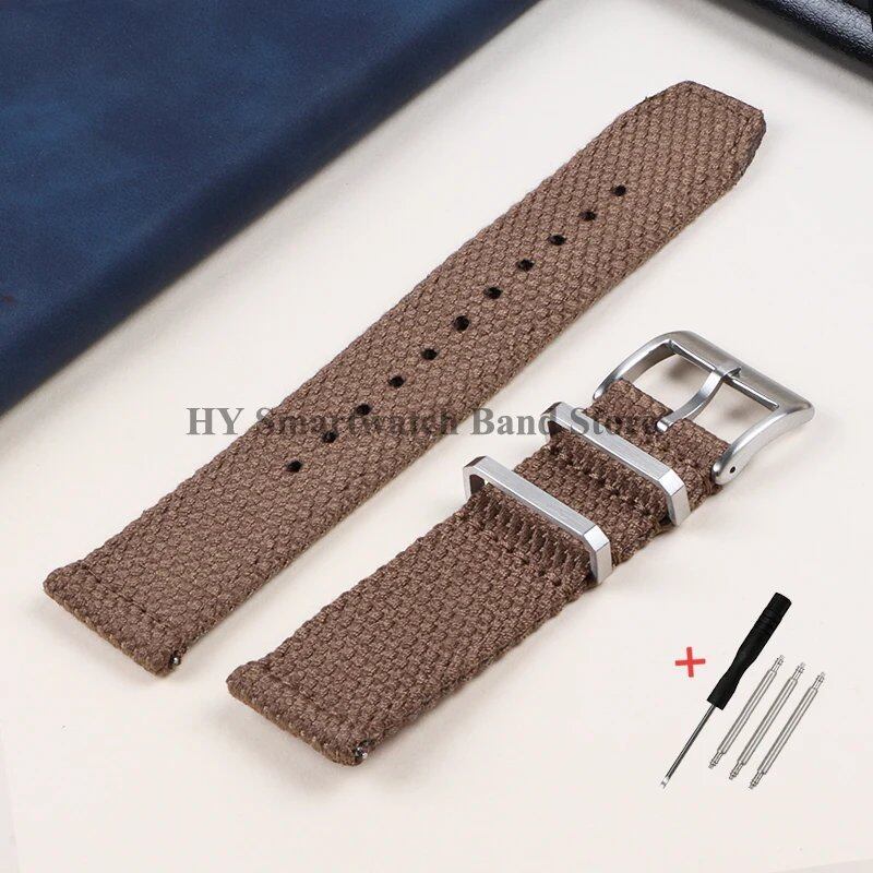Cotton-Nylon Watch Strap, Military Sport Band, Compatible with Huawei Watch GT2/GT3, Quick Release Bracelet for Tudor, Band Color: mm, Parallel Import
