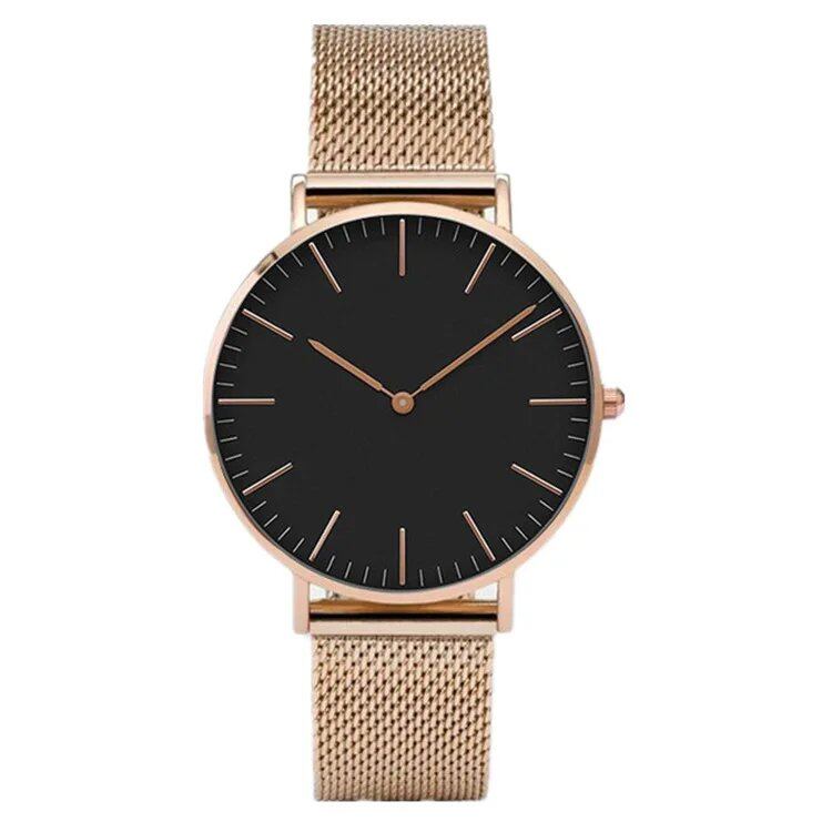New Women's Quartz Watch, Lightweight and Stylish, Stainless Steel, Waterproof, Battery-Operated, Men's Watch, Parallel Import