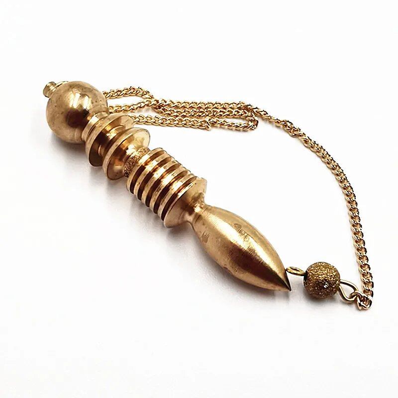 Brass Metal Dowsing Pendulum for Reiki Healing and Divination, Spiritual and Wiccan Amulet for Men, Screw Shape, Radiestesia, Parallel Import