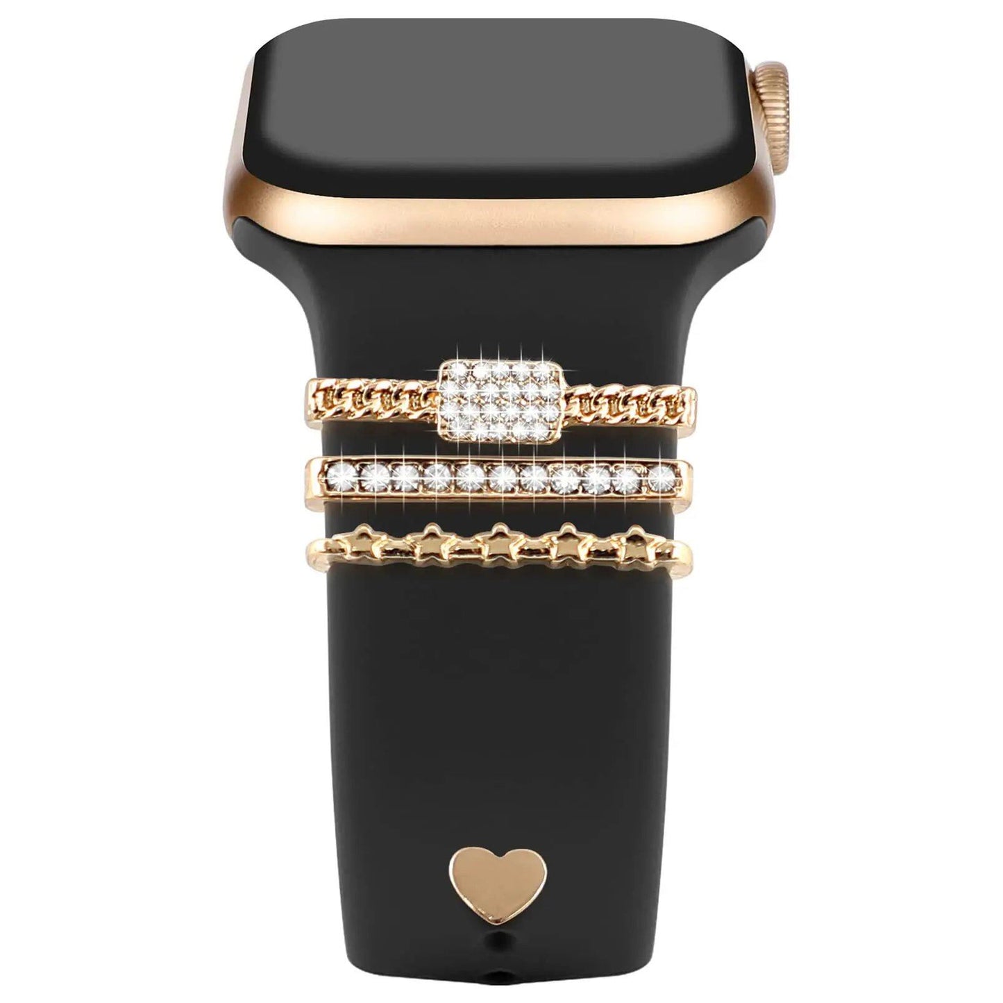 Diamond Jewelry-Embossed Band for Apple Watch Ultra 2, 9, 8, and 7, Compatible with Samsung and Huawei, 20/22mm Bracelet Strap, Band Color: ; Ships from: Parallel Import