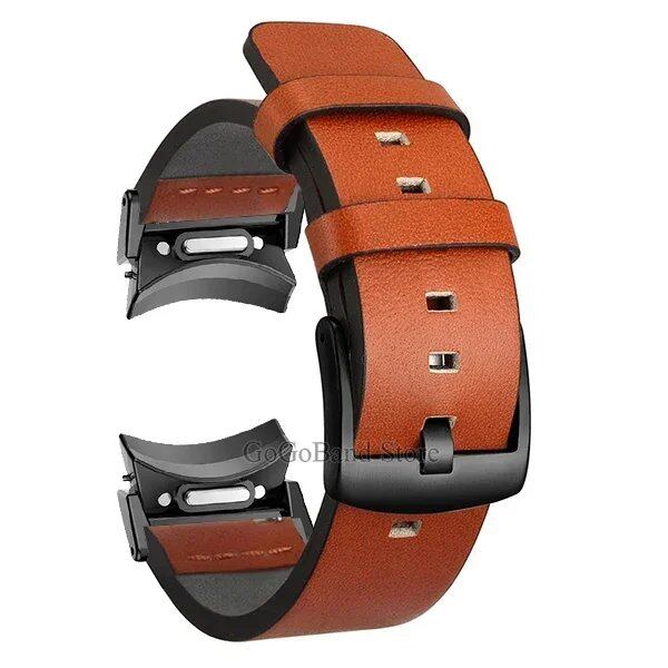 Gapless Leather Strap for Samsung Galaxy Watch 6 Classic (43mm, 47mm) - Quick-Fit Replacement Band for Galaxy Watch 5/4/5 Pro (40mm, 44mm, 45mm) - Size: Galaxy Watch; Imported
