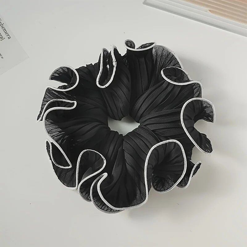 1/4 Sheet New Korean Retro Foldable Chiffon Oversized Scrunchie Hairband for Women, Cute, Stylish, and Bold Hair Accessories, Parallel Import