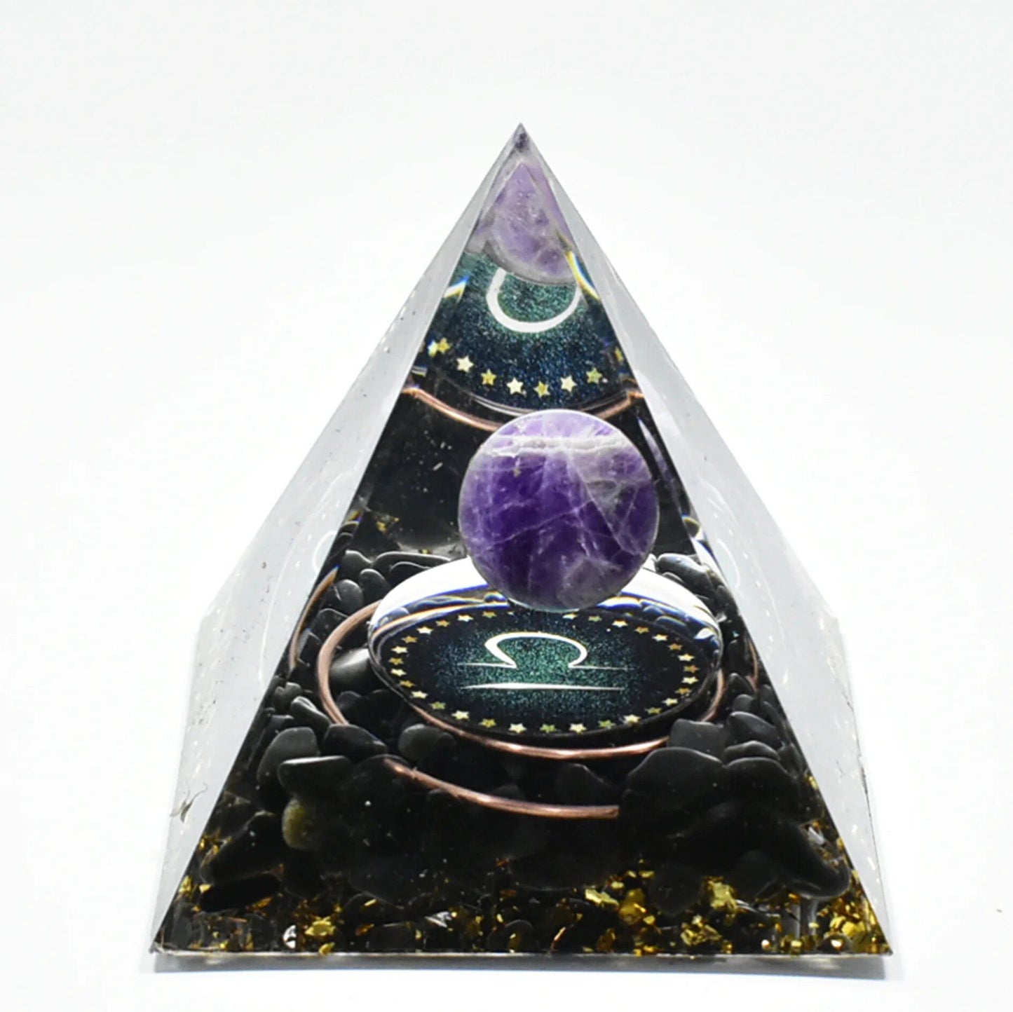 12 Zodiac Signs Orgonite Pyramid, 5cm, Horoscope Healing, Natural Quartz Crystal, Lucky Energy, Chakra, Reiki, Orgonite, Power Stone, Birthday Gift, Parallel Import