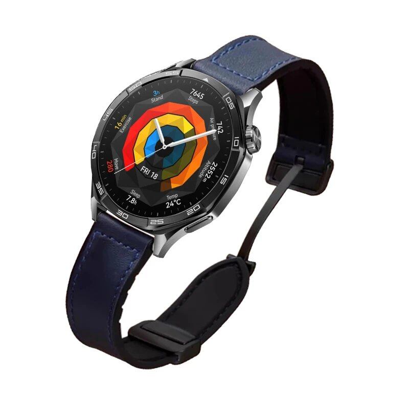 22mm Leather Silicone Band with Magnetic Buckle for Huawei Watch GT 5 Pro/GT5/GT4/GT3/GT2/Watch 4 Pro/Watch 3 Pro, Band Color: Parallel Import