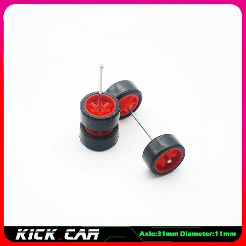 1/64 scale model car wheels with rubber tires, set of 4, ABS plastic, basic conversion parts for Hot Wheels, Tomica, and Mini GT. Color: WTS. Ships from: Parallel import.