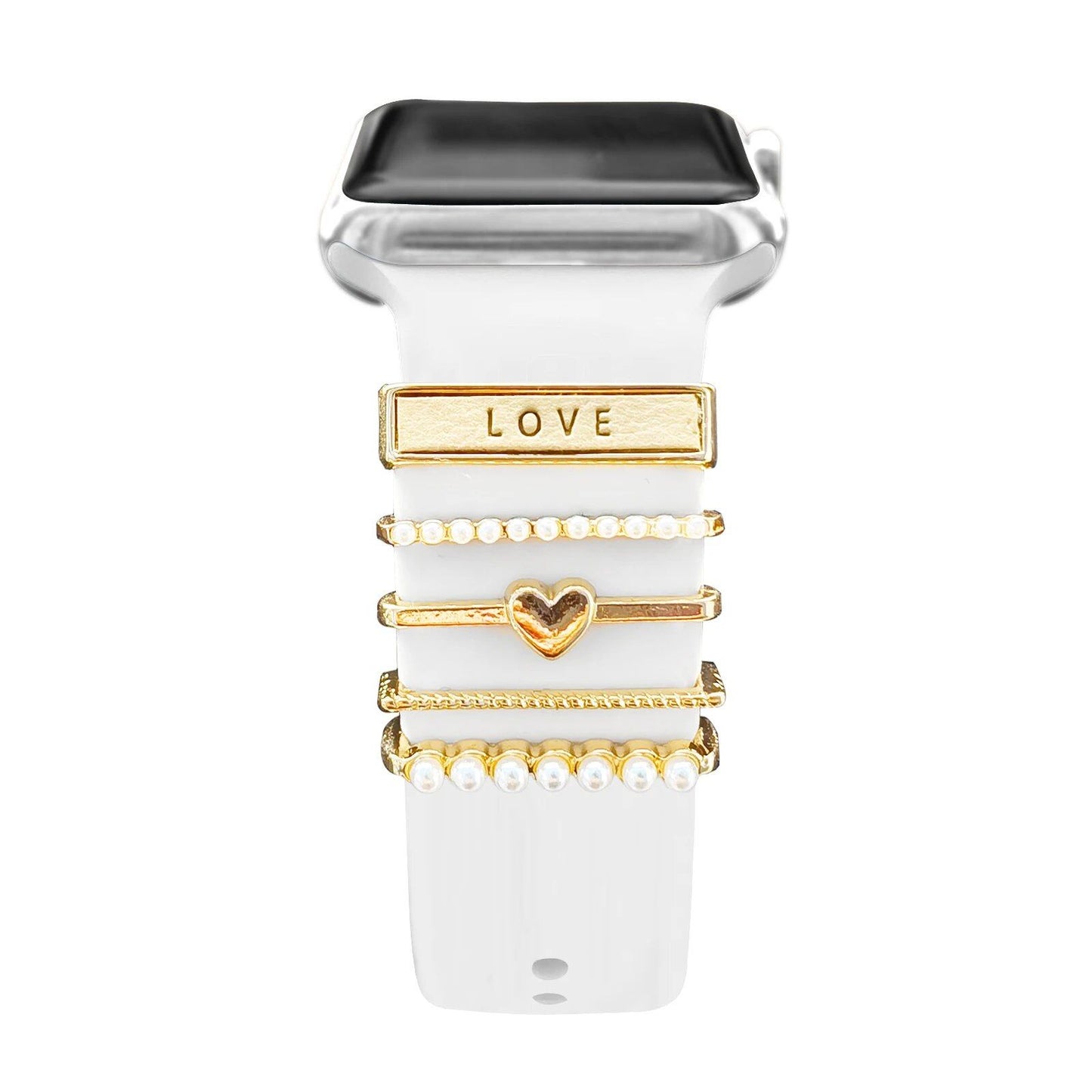 Diamond Jewelry-Embossed Band for Apple Watch Ultra 2, 9, 8, and 7, Compatible with Samsung and Huawei, 20/22mm Bracelet Strap, Band Color: ; Ships from: Parallel Import