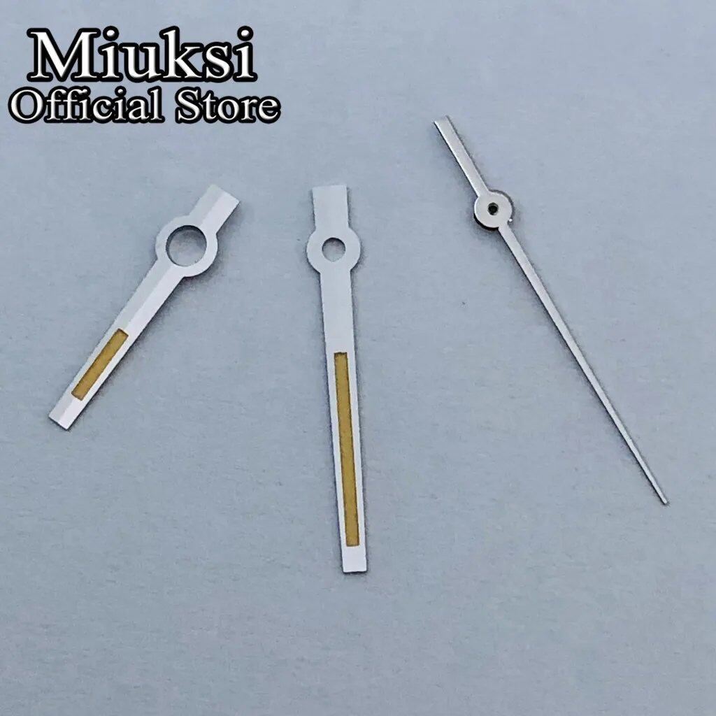 Miukushi Silver, Rose Gold, Blue, Black, Red Watch Hands with Green Luminous Hands, Compatible with NH35, NH36, ETA2824, 2836, PT5000, and Miyota 8215 Movements, Parallel Import
