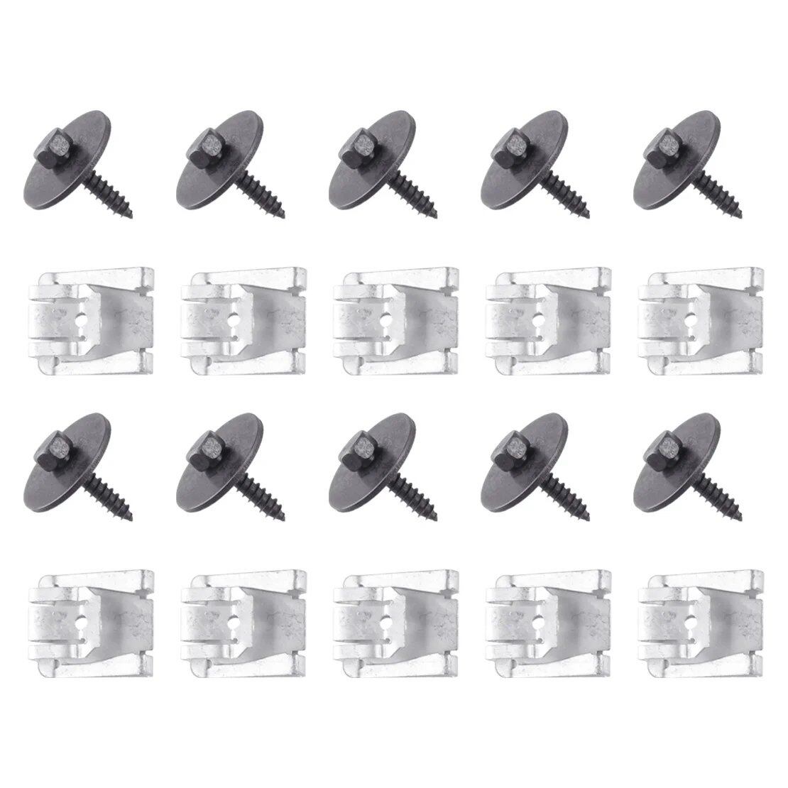 20-Piece Engine Cover Floor Clip and Screw Kit (0049943145) for Mercedes-Benz A, B, C, E, M, CLA, CLS, and CLK Classes (Imported)