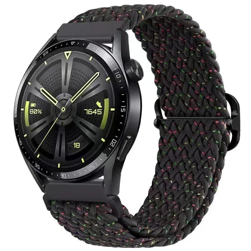Universal Watch Band, Adjustable Braided Elastic Quick Release Wrist Strap, Compatible with 18mm, 20mm, and 22mm Smartwatches, Compatible with Samsung, Huawei, and Garmin Smartwatches (Imported)