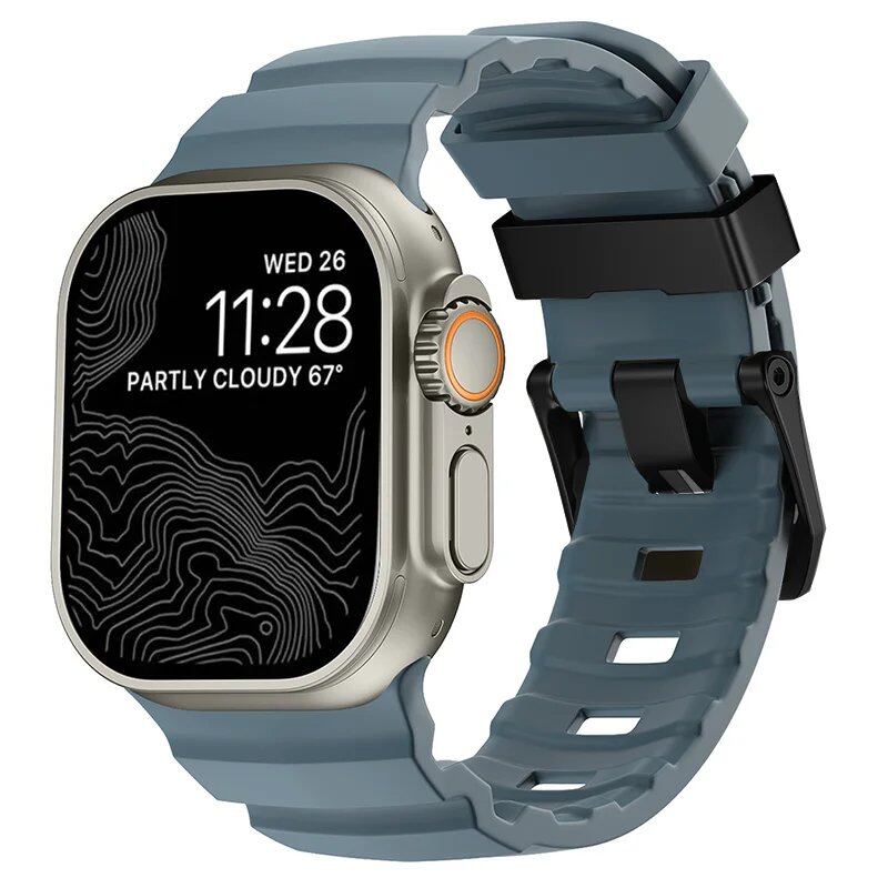 Sport Silicone Band & Titanium Metal Bracelet Strap for Apple Watch Ultra 2/10/9/8/7/6/SE/5/4 - Compatible with iWatch 42mm/44mm/45mm/46mm/49mm Band Colors: mm Parallel Import
