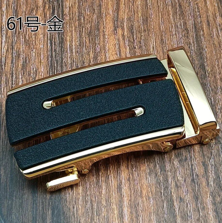 New Men's Alloy Automatic Buckle Belt, High-Quality Gold Buckle, Business Casual, 3.5cm Wide (Compatible with our belts), Parallel Import