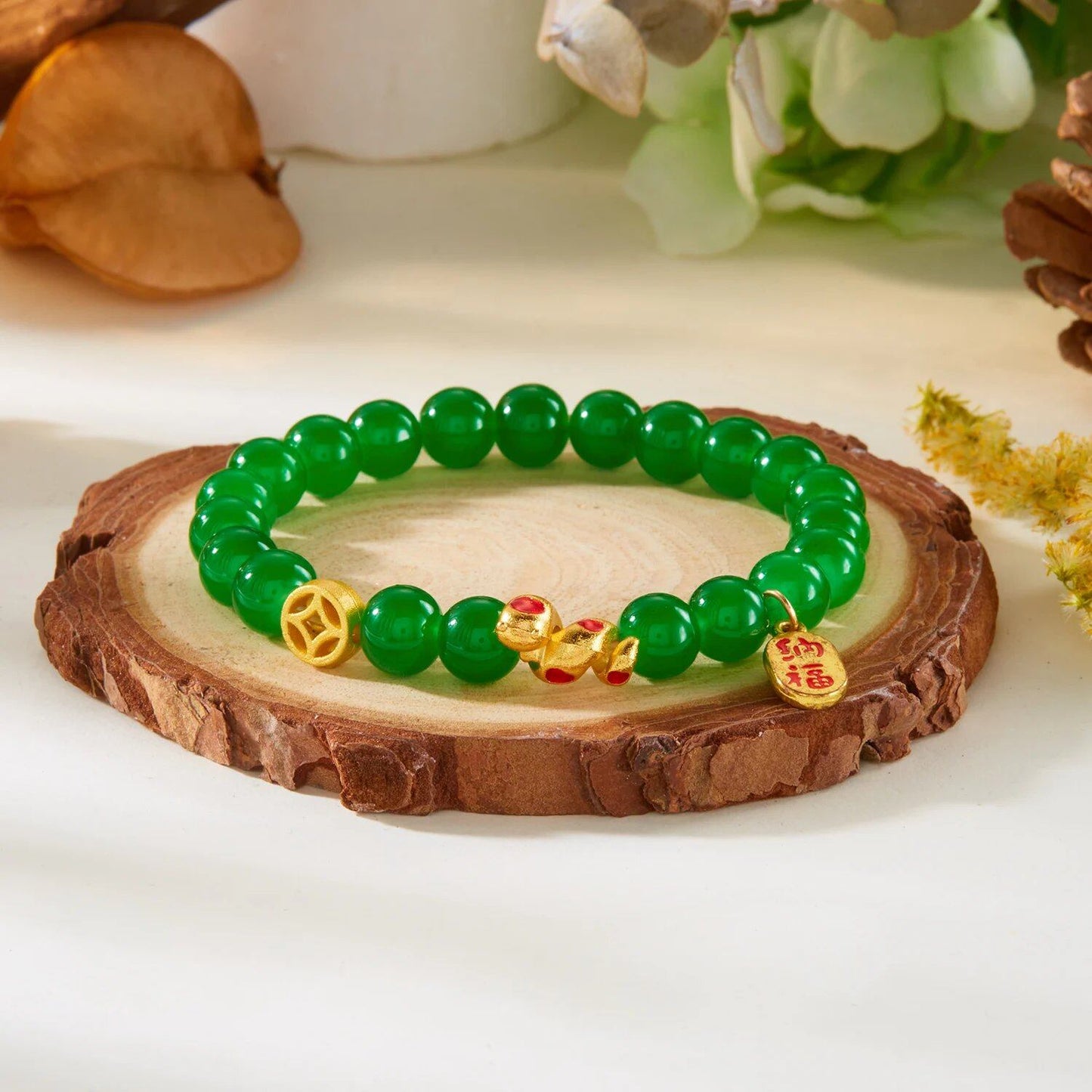 Wind Zodiac Snake Bracelet for Men and Women, Bringing Wealth, Health, and Good Fortune, Red Beads, Couple's Bracelet, Jewelry Gift, Metal Color: BR24Y0777 - Parallel Import