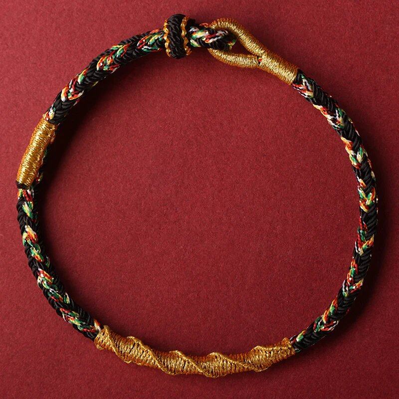 Taisei Hand Rope, Dragon Year Amulet, Red Rope, Zodiac, Manjusri Bodhisattva, Birth Buddha, Handwoven, Parallel Import
