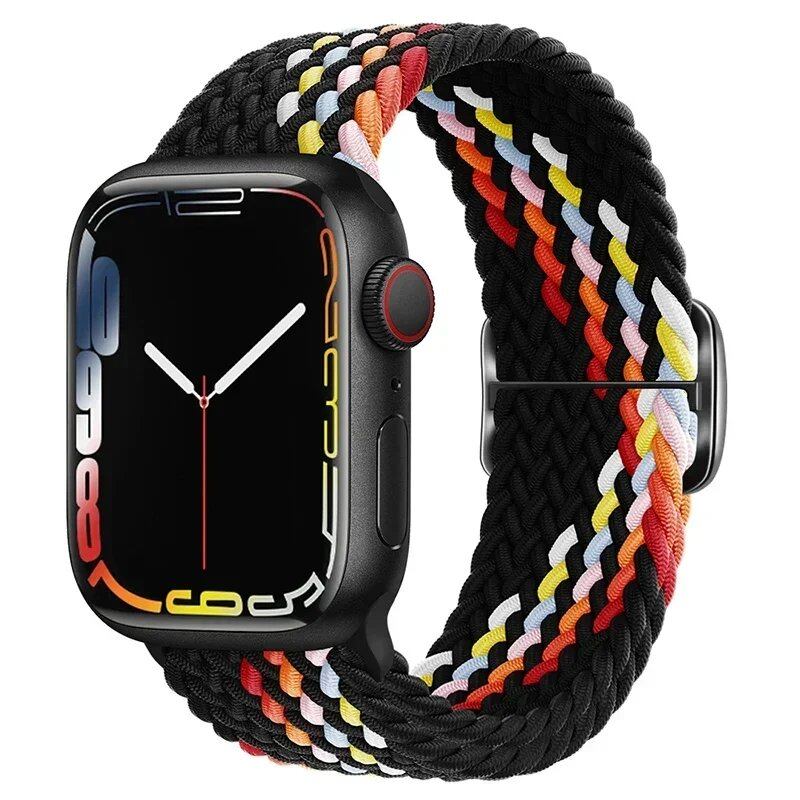 アップルウォッチUltra 2用ナイロンストラップ バンド 49mm 40mm 44mm 41mm 38mm 45mm対応 伸縮ブラidedループ ブレスレット iWatchシリーズ9/8/7/6/SE/5/4対応 バンドカラー:mm 並行輸入品