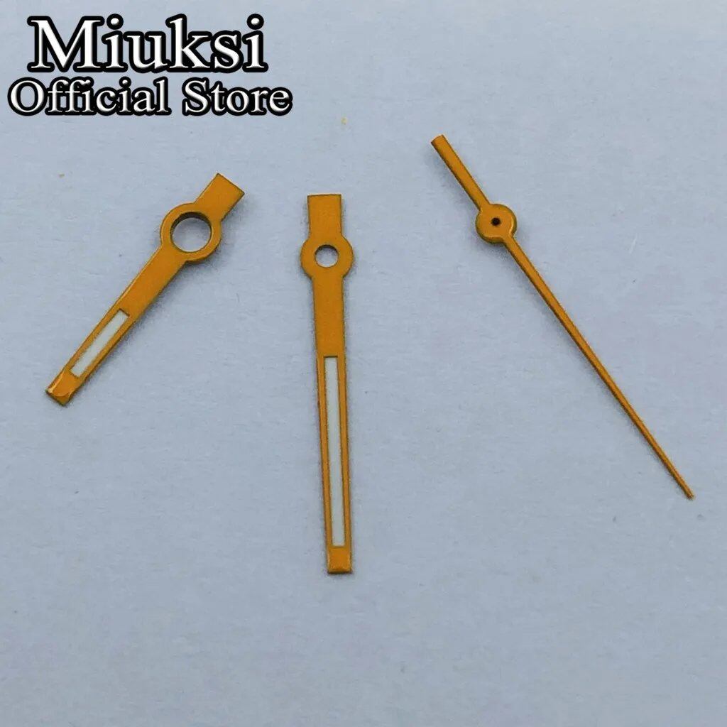 Miukushi Silver, Rose Gold, Blue, Black, Red Watch Hands with Green Luminous Hands, Compatible with NH35, NH36, ETA2824, 2836, PT5000, and Miyota 8215 Movements, Parallel Import