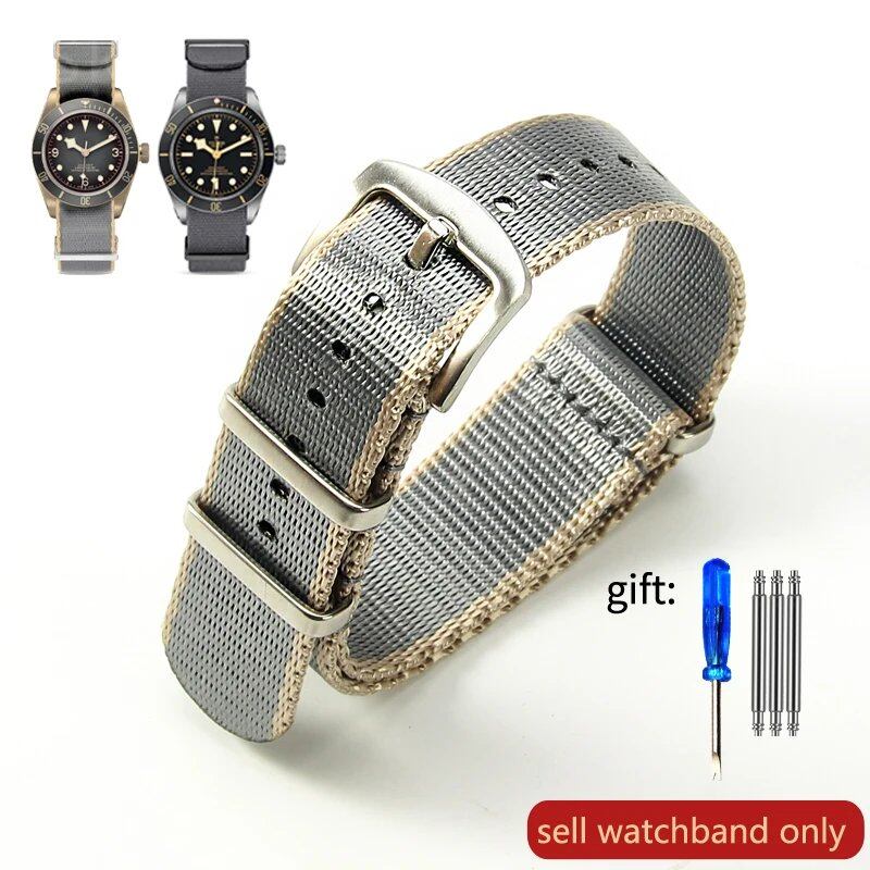 Breathable Soft Nylon Men's Watch Band for Omega 300 Ghost Party 007, Longines Conquest, Seiko, and Casio, 20mm and 22mm, Size 2, Parallel Import