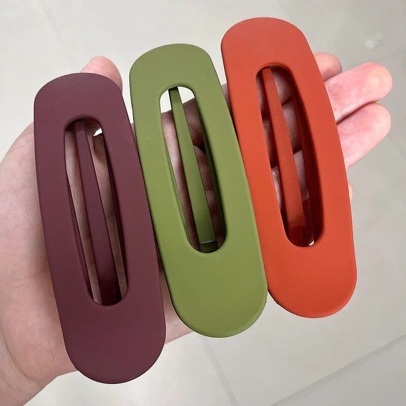 Set of 1, 2, or 3 Korean-Style Frosted Glass Hair Clips for Women, Large Matte Hairpins, Hair Grips, Bang Barrettes, Hair Accessories for Girls, Parallel Import