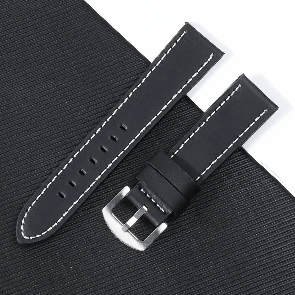 Leather watch band, sports vintage style, compatible with Omega and Seiko, 18mm, 20mm, 22mm, and 24mm, for men and women, smartwatch bracelet, sizes: Parallel import