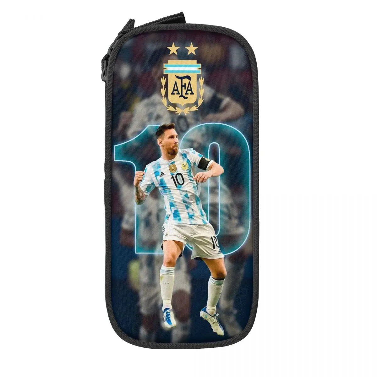 Soccer Messi Pencil Case, Large Capacity, Student Pencil Case, Stationery, School Supplies, Makeup Pouch, Size: L; Parallel Import