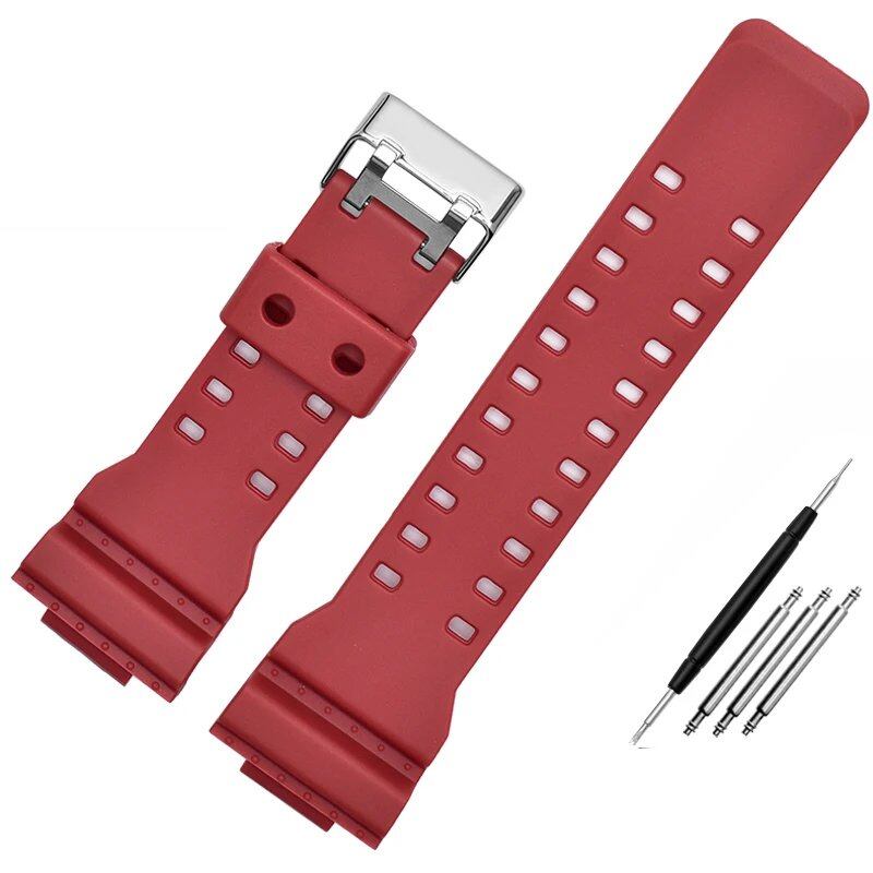 Convex Silicone Watch Strap for Casio GA-900, GA-900C, and GA-800. Waterproof Resin Silicone Sport Strap, 16mm Band Color: 16mm Band Width. Parallel Import.