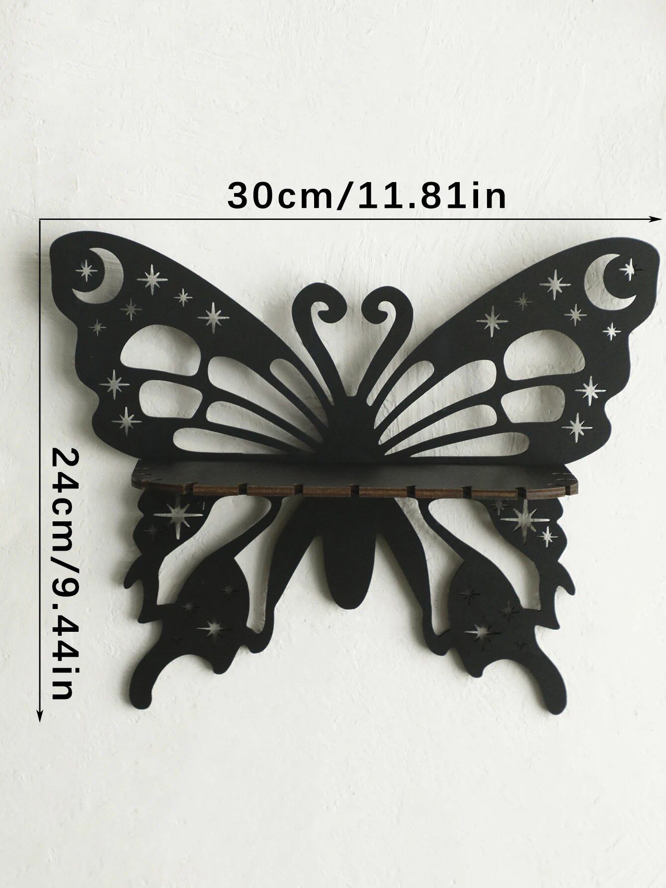 Butterfly Crystal Shelf, Hollow Wall Shelf, Aroma Oil Display Rack, Witch-Inspired Decoration, Spiritual Interior, Color: TK472-MS87, Parallel Import