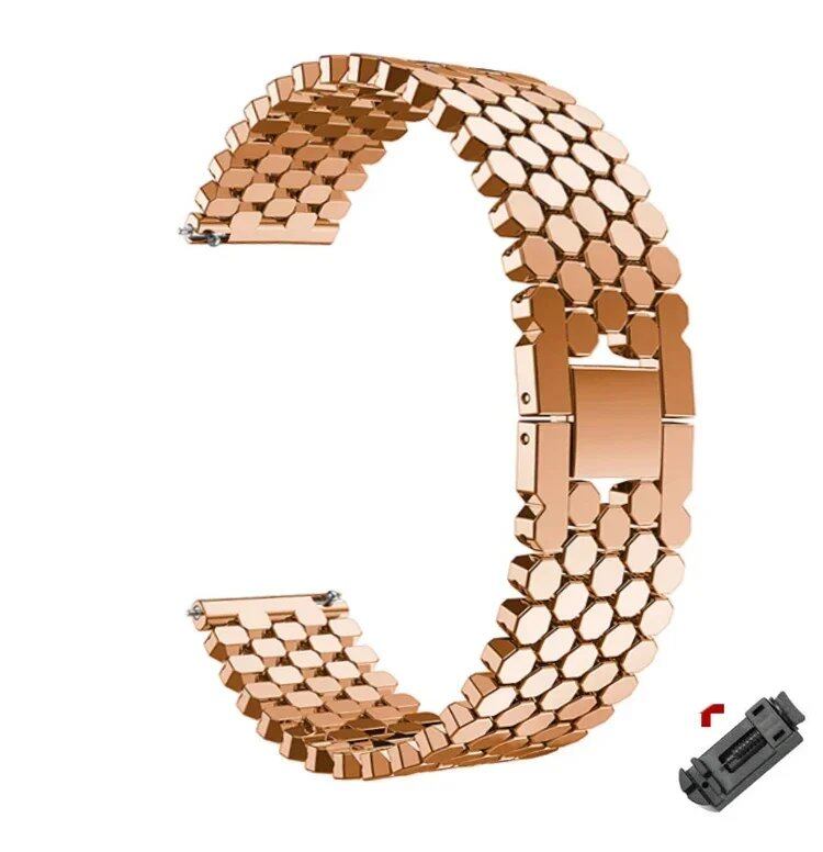 Stainless steel band for Samsung Galaxy Watch 6 (43mm, 47mm, 4, 42mm, 5, 40/44mm), 20mm, 22mm strap; Huawei Watch 4 Pro GT3 (46mm, 43mm) bracelet. Band color: mm; Ships from: Parallel import.