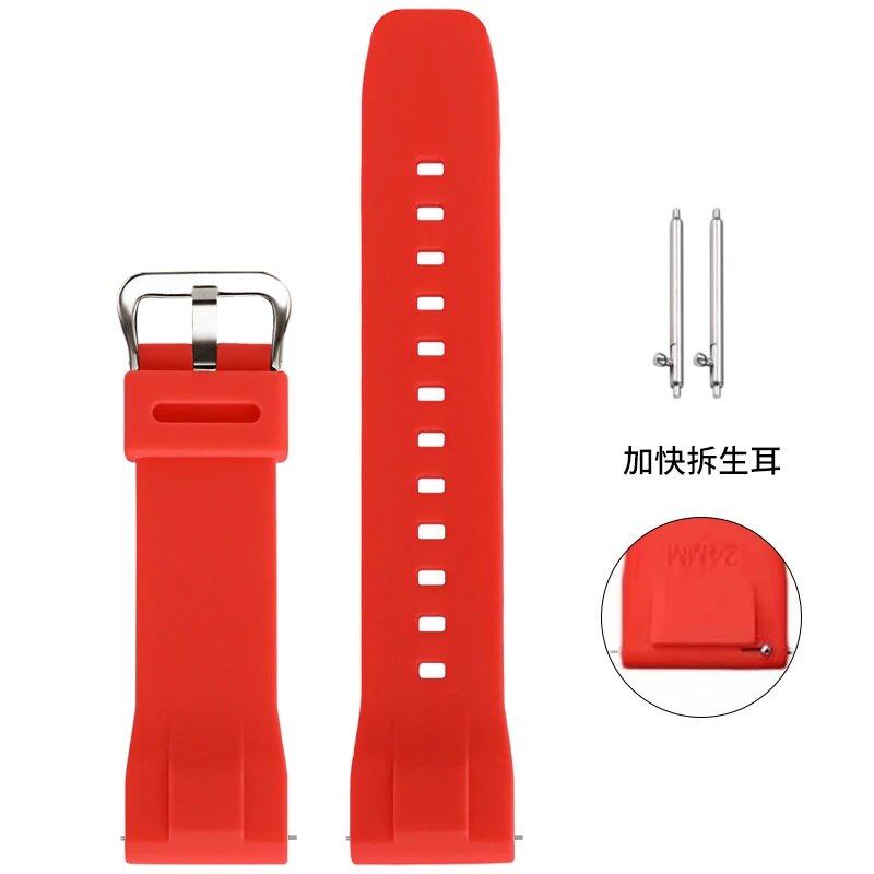 カシオ PRO TREK PRG-650Y/600 PRW-6600 GA2000 対応 24mm ユニバーサル ウォッチストラップ 交換用ベルト クイックリリースバー ラバーリストバンド ブレスレット バンドカラー:;バンド幅:24mm 並行輸入品