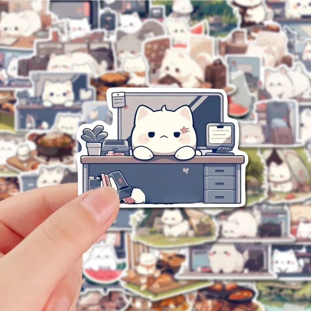 10/30/54枚入り かわいい動物 猫ステッカー おしゃれ デコレーション 防水 DIY スマホ ノートPC キッズ向け キュートなシール 並行輸入品