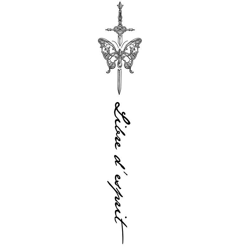 Waterproof Butterfly Spine Tattoos, Realistic Semi-Permanent Temporary Tattoos, Last 1-2 Weeks, Color: HJ00, Imported