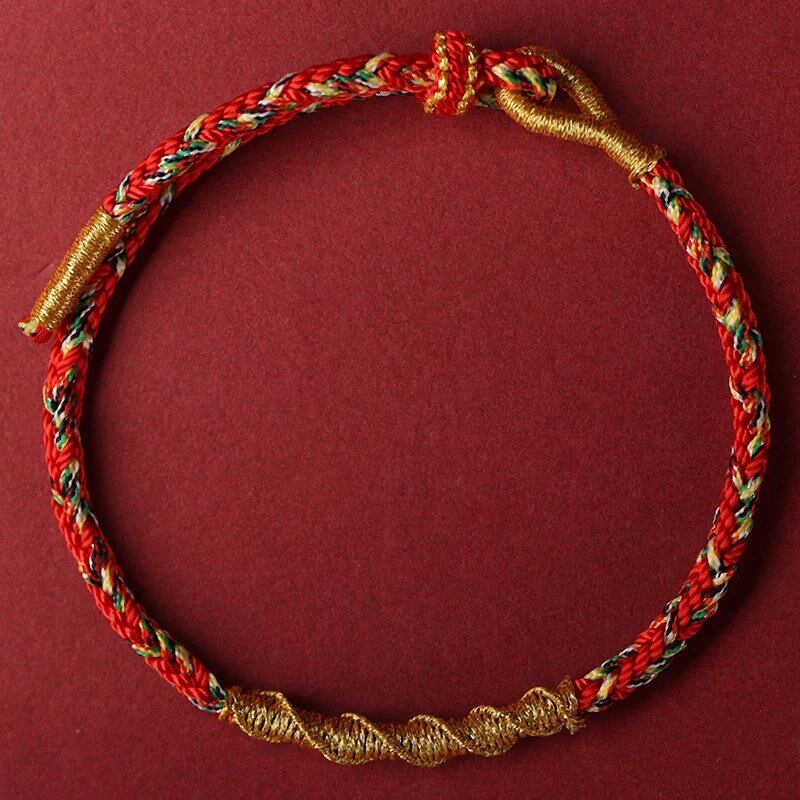Taisei Hand Rope, Dragon Year Amulet, Red Rope, Zodiac, Manjusri Bodhisattva, Birth Buddha, Handwoven, Parallel Import