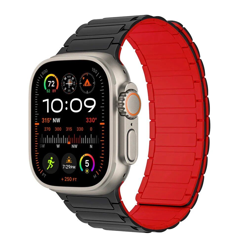 Magnetic Strap for Apple Watch, Silicone Wristband, 45mm, 44mm, 40mm, 46mm, 41mm, 42mm, 38mm, Compatible with iWatch Series 8/7/6/SE/9/10/Ultra 2/49mm, Band Color: mm; Parallel Import