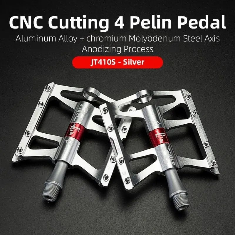 ROCKBROS Mountain Bike Pedals, Lightweight Aluminum Alloy, 4 Bearings, MTB/BMX Flat Pedals, Color: JT410, Parallel Import
