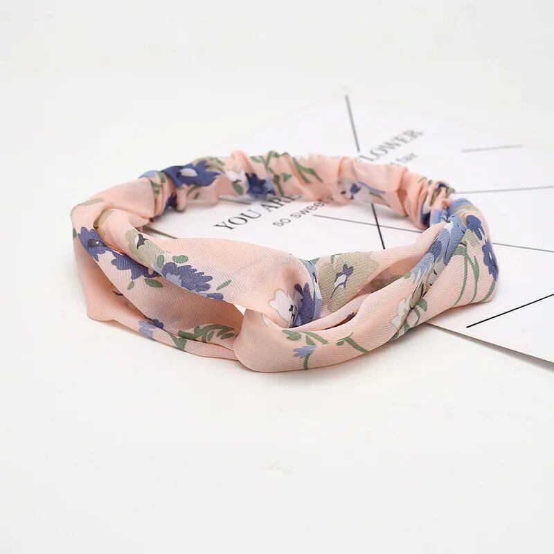 Women's Summer Bohemian Print Headband, Retro Cross Turban, Bandage Bandana, Hair Accessory, Head Wrap, Parallel Import