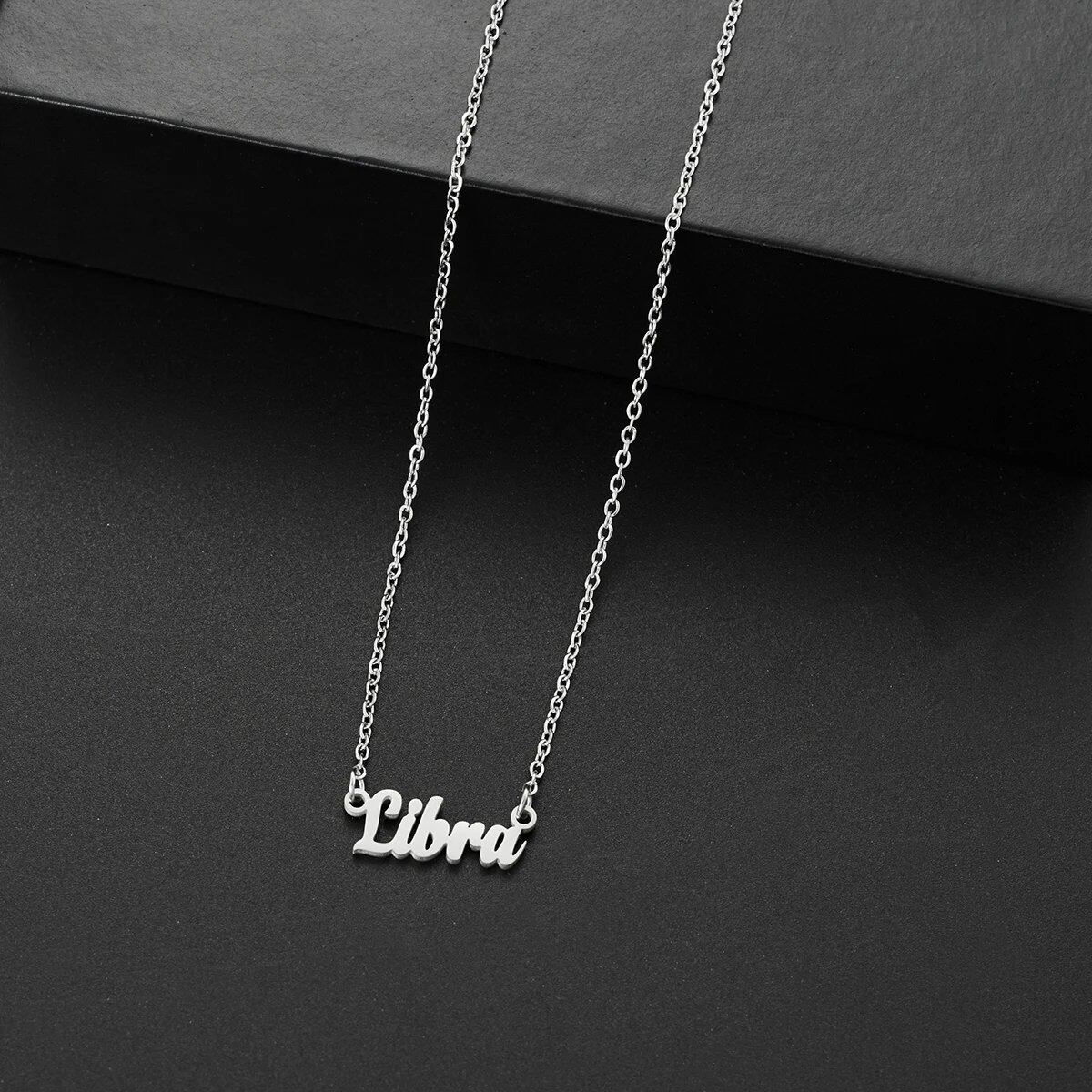 Silver-colored stainless steel star and constellation chain necklace for women, constellation pendant, birthday gift, 45cm long; metal color, parallel import