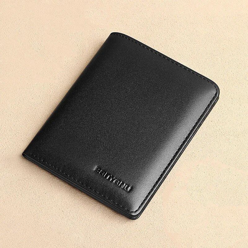 本革 メンズRFIDブロック スリム縦型財布 薄型ミニマリスト 小銭入れ ブルー 並行輸入品
