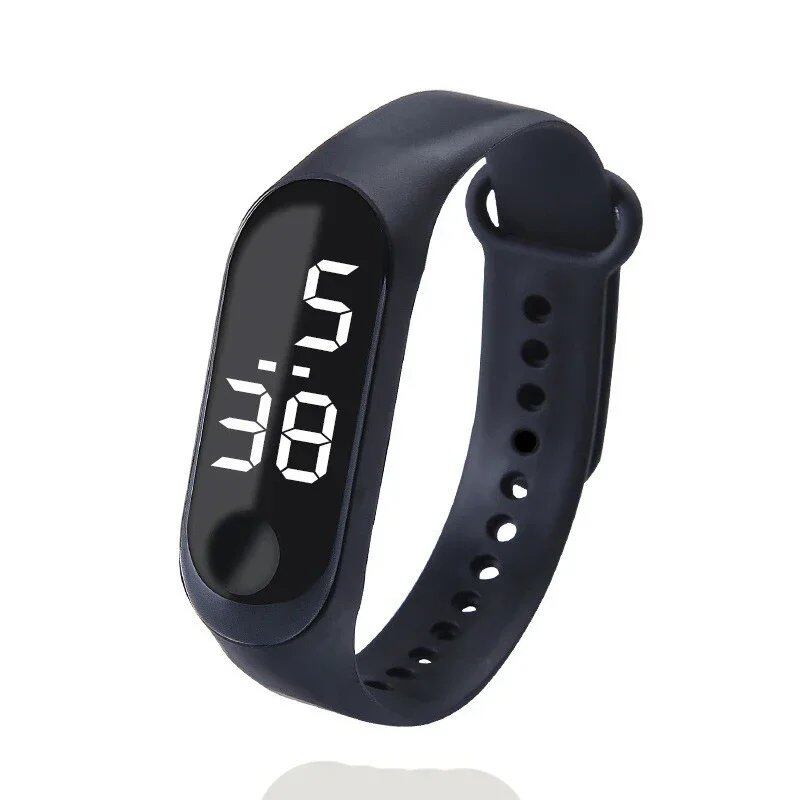Kids' Fashion Sports Watch, Waterproof LED Digital Wristwatch with Ultra-Lightweight Silicone Slap, Unisex, for Kids and Teens, Parallel Import