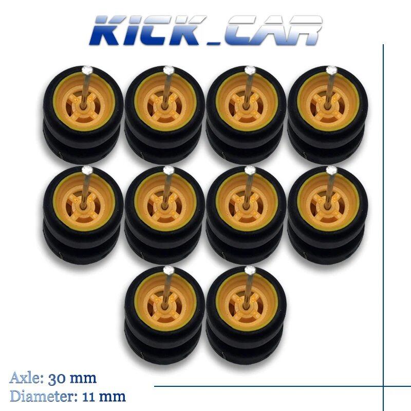 1/64 Scale 4-Spoke Wheels with Fixed Rubber Tires, Custom Parts for Toy Models and Diecast Cars, Compatible with Hot Wheels (Set of 5, for 5 Cars), Color: Parallel Import