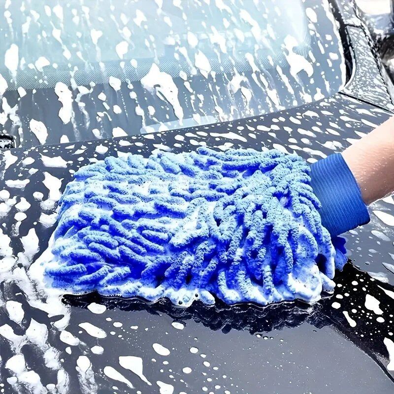 1. Double-Sided Chenille Plush Car Wash Gloves with Ultra-Fine Fiber, Thick, Color: Style 5, Parallel Import