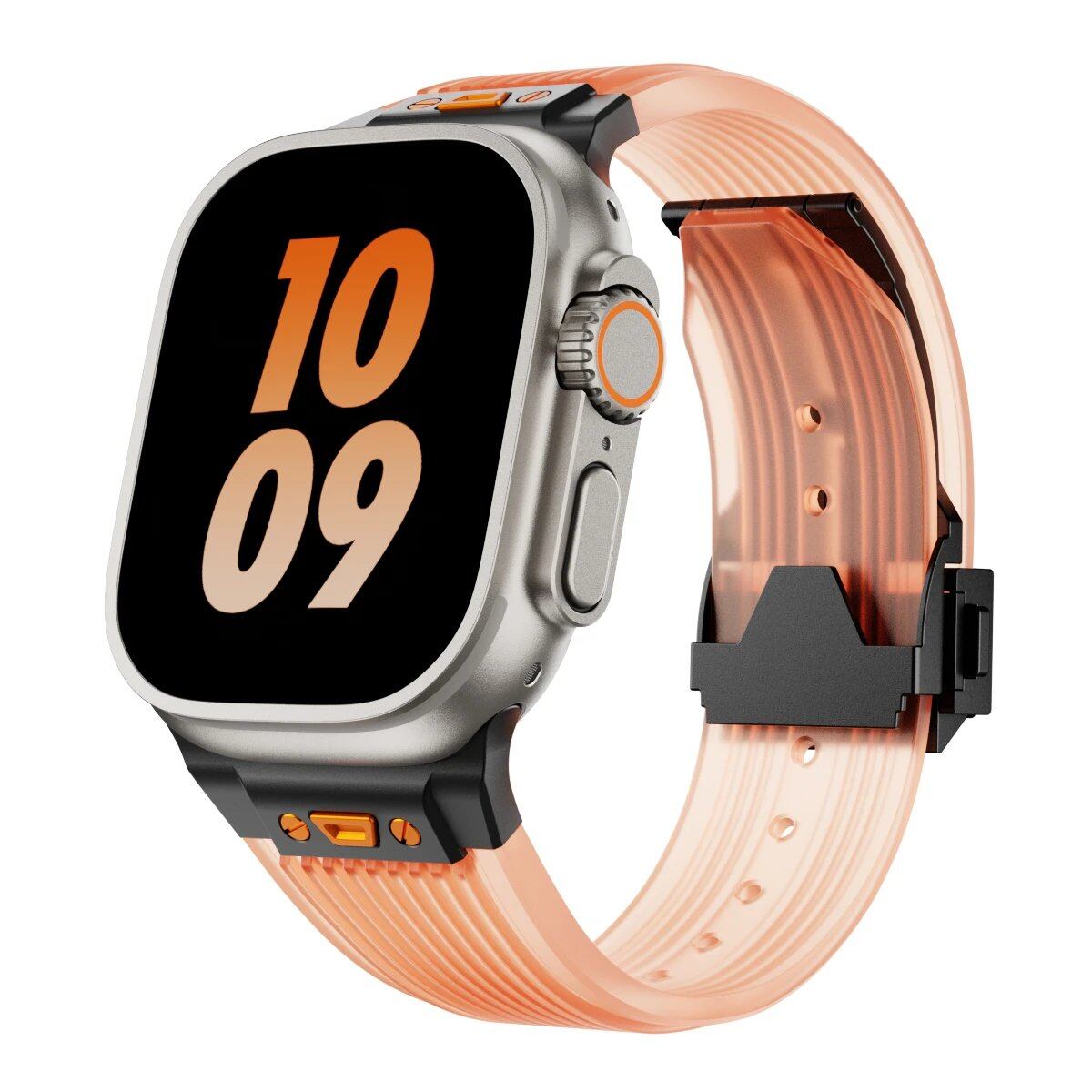 Silicone Sport Strap for Apple Watch Ultra 2/1 (49mm), Series 9/8/7 (45mm/44mm) - Rubber Band Bracelet for iWatch 6/5/4/3 and SE (44mm/42mm). Band Color: mm; Ships from: Parallel Import