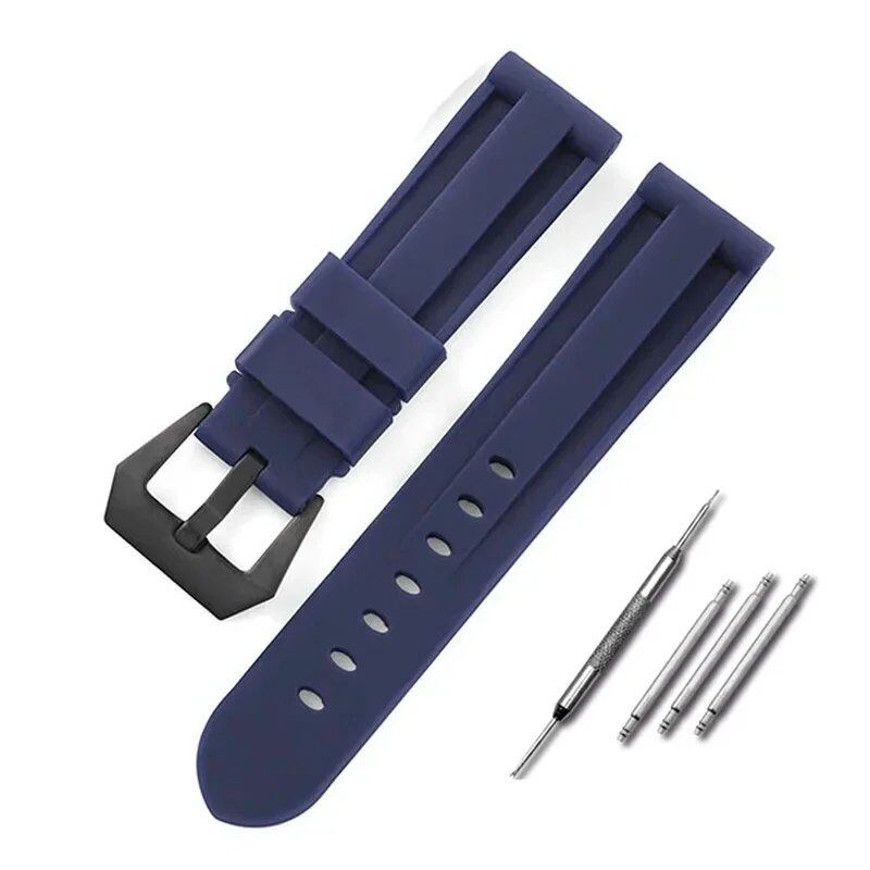 Silicone watch band compatible with Panerai, 20mm, 22mm, 24mm, 26mm, sports replacement strap, compatible with Omega, men's and women's rubber bracelet, band color: mm, parallel import