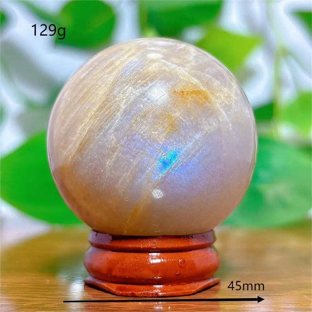 Moonstone Sphere Crystal, Natural Quartz Stone, Home Decor, Mineral, Reiki, Craft, Gift, Energy, Healing, Spiritual, Love, with Stand, Parallel Import