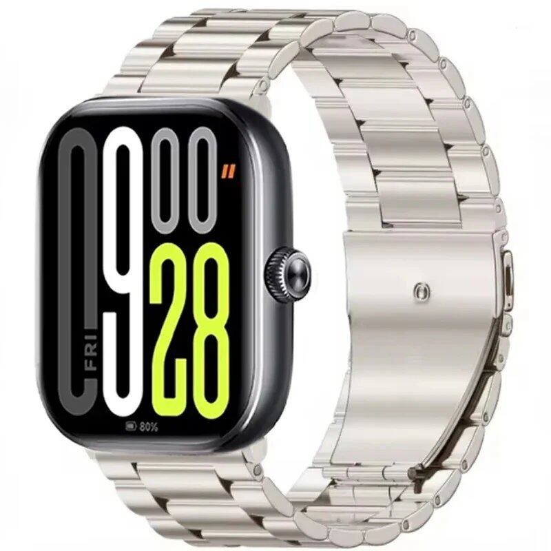 Metal Strap for Redmi Watch 5/4 - Compatible with Xiaomi Band 9 Pro / Mi Band 8 Pro, Comfortable and Breathable Replacement Wristband, Bracelet, Band Color: Black, Band Width: Parallel Import