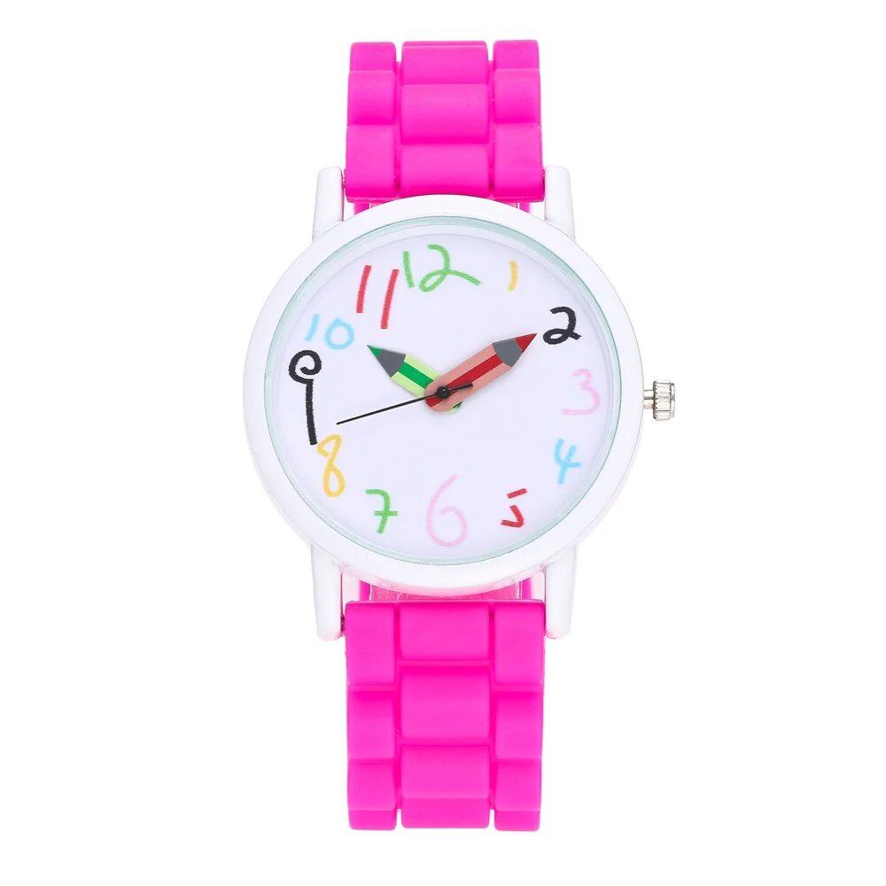 Women's Fashion Watch, Simple Pencil Design, Digital Quartz Watch, Casual, Jelly-Type, Multicolor, Silicone, Dress Watch, Wristwatch, Parallel Import
