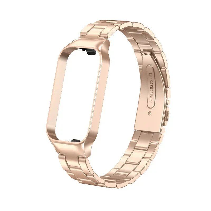 Stainless Steel Metal Strap for Xiaomi Mi Band 8 Active - Metal Wristband Compatible with Smart Band 8 Active, Band Color: Parallel Import