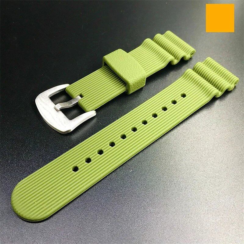 22mm Rubber Sports Men's Watch Strap for Seiko 5 PROSPEX Water Ghost Can-Shaped Red Tooth Diving 007 Abalone Silicone Watch Band. Band Color: 22mm; Band Width: Parallel Import.